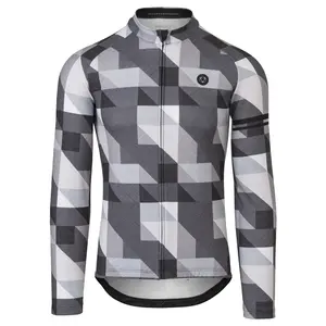 AGU Essential Triangle Stripe Fietsshirt Lange Mouwen Grijs Heren