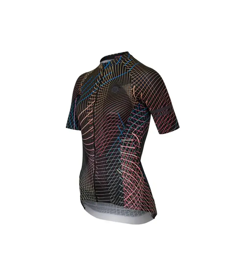 AGU Nocturnal Lines Performance Fietsshirt Korte Mouwen Zwart/Multi Dames