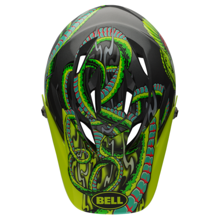 Bell Sanction Downhill Fietshelm Gunmetal/Geel/Snake Spit