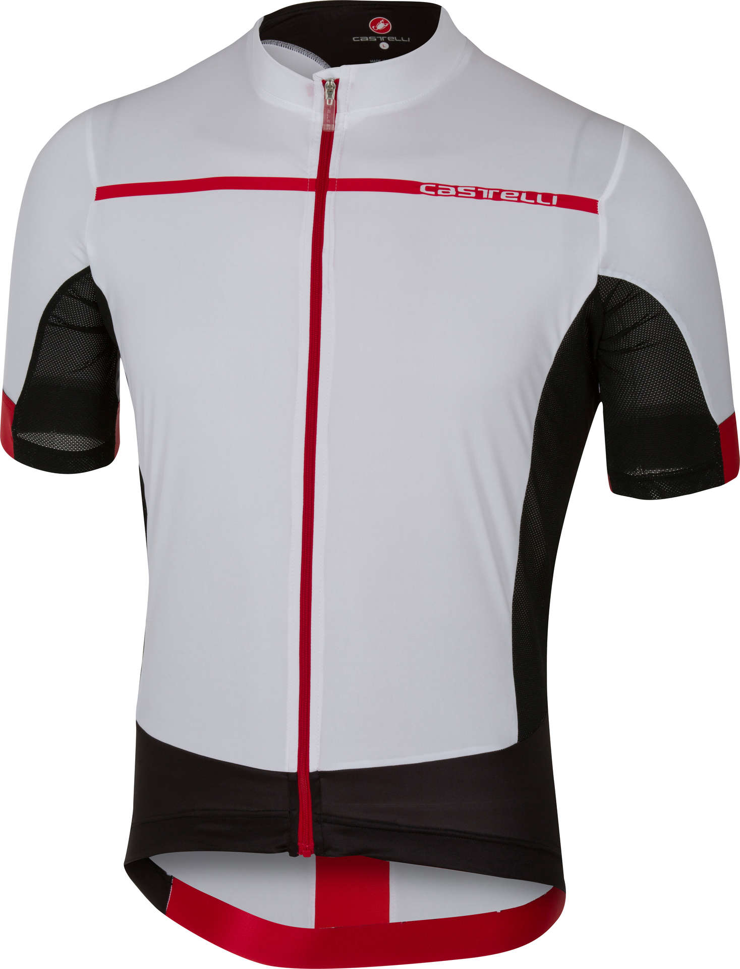 Castelli Forza Pro Fietsshirt Korte Mouwen Wit/Rood/Zwart Heren