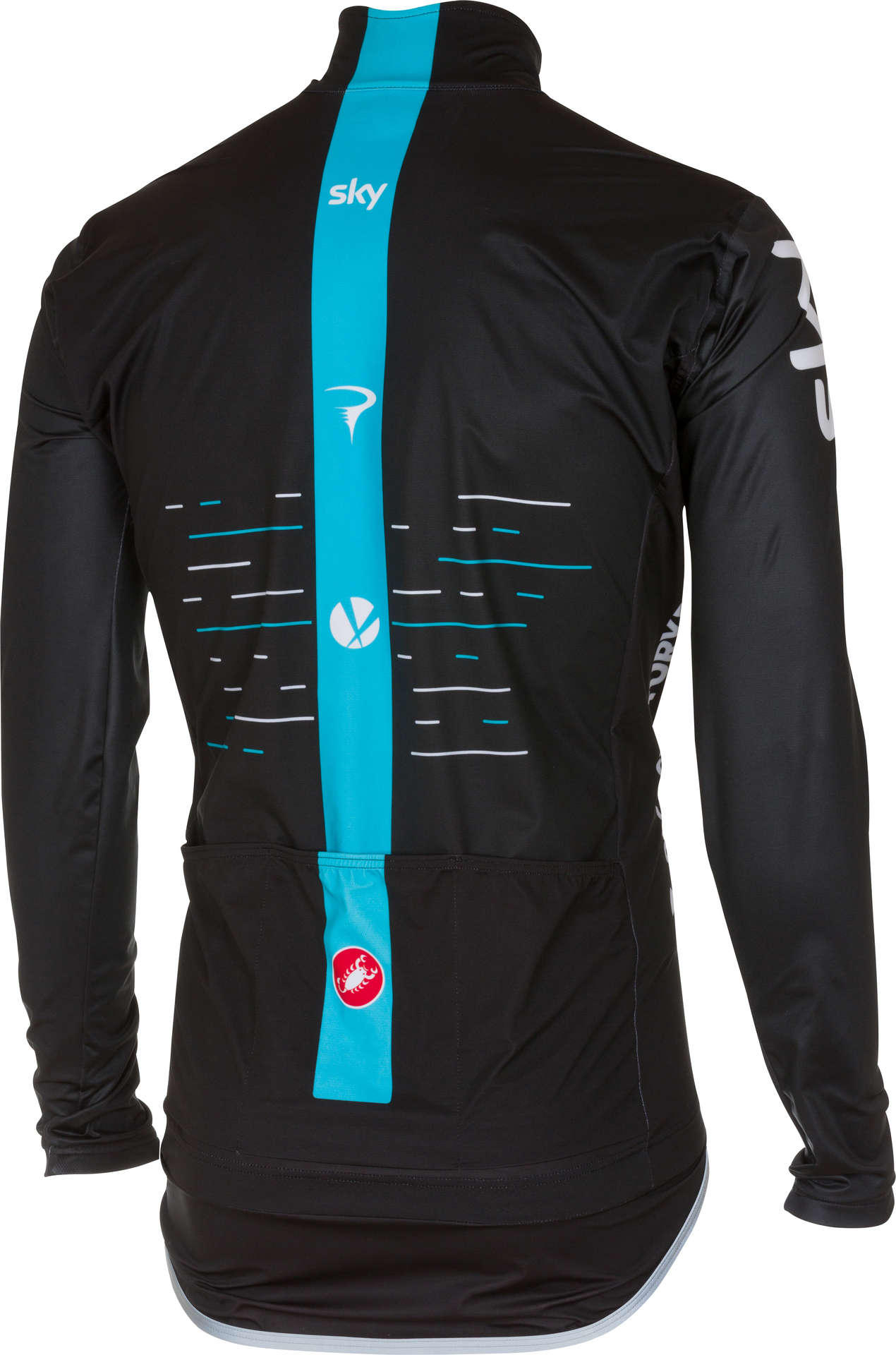 Castelli Team Sky Pro Fit Light Regenjack Zwart