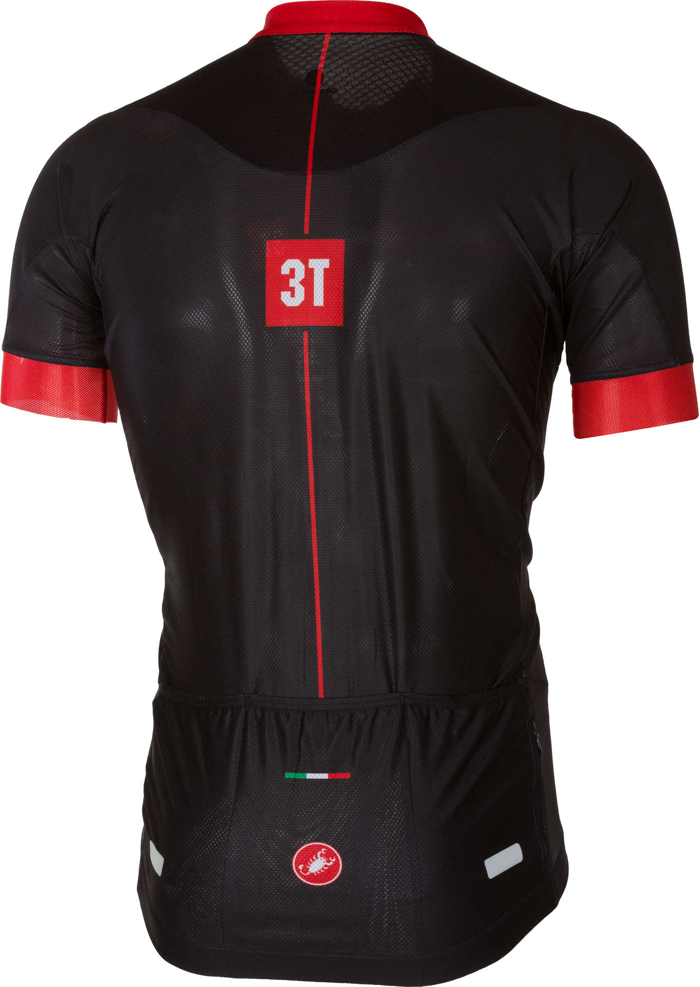 Castelli 3T Team Fietsshirt Korte Mouwen Zwart/Rood Heren