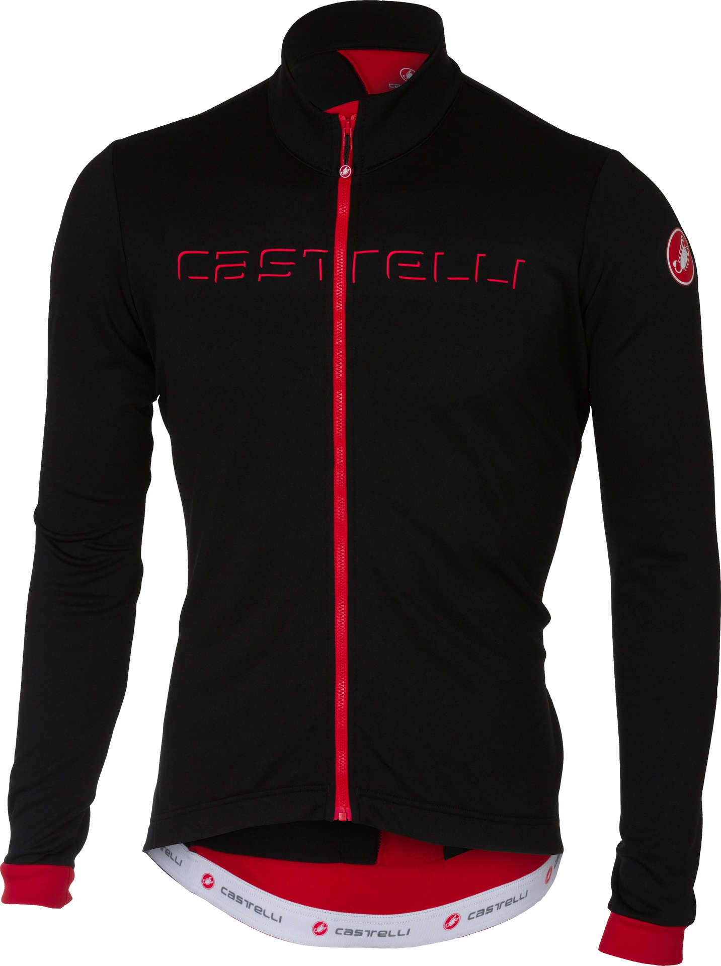 Castelli Fondo FZ Fietsshirt Lange Mouwen Zwart/Rood Heren