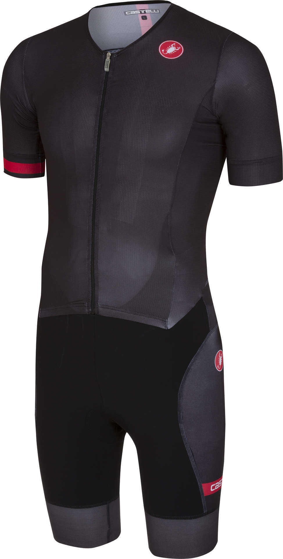 Castelli Free Sanremo Triathlon Suit Korte Mouwen Zwart/Rood Heren