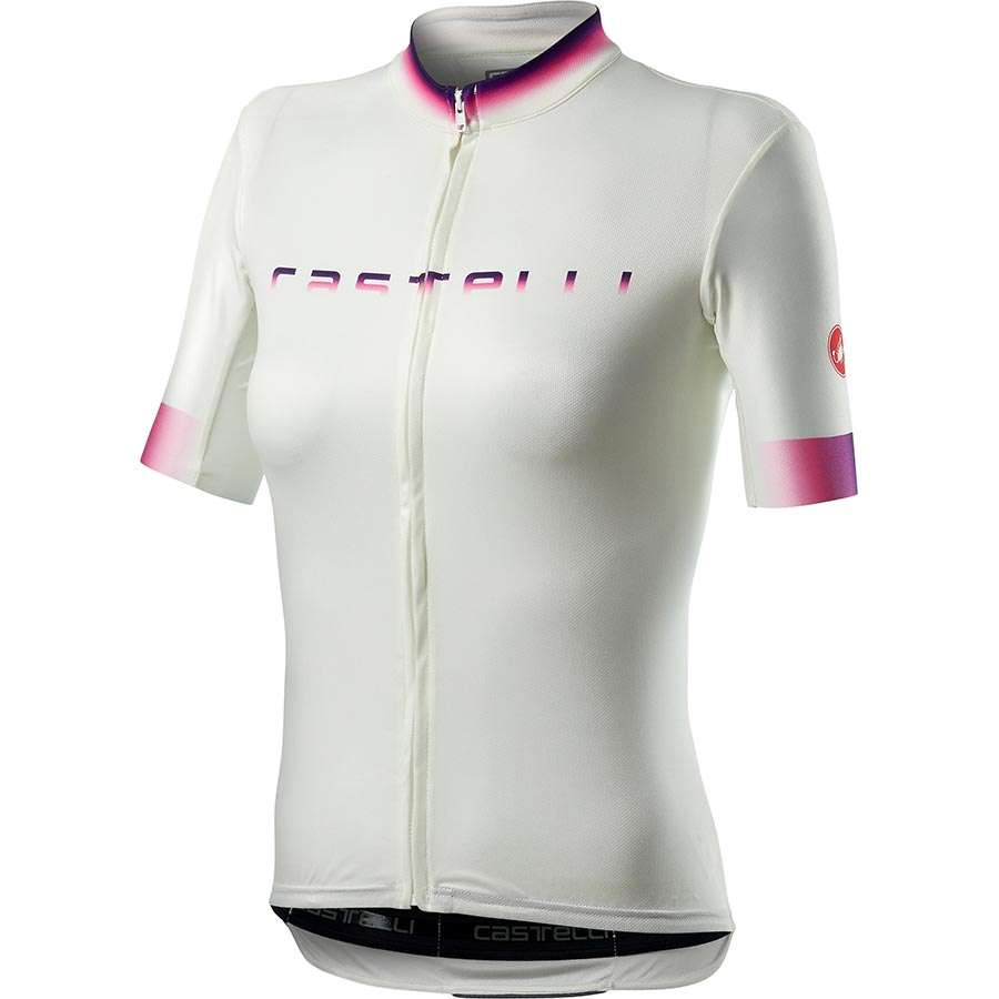 Castelli Gradient Fietsshirt Korte Mouwen Wit/Roze Dames