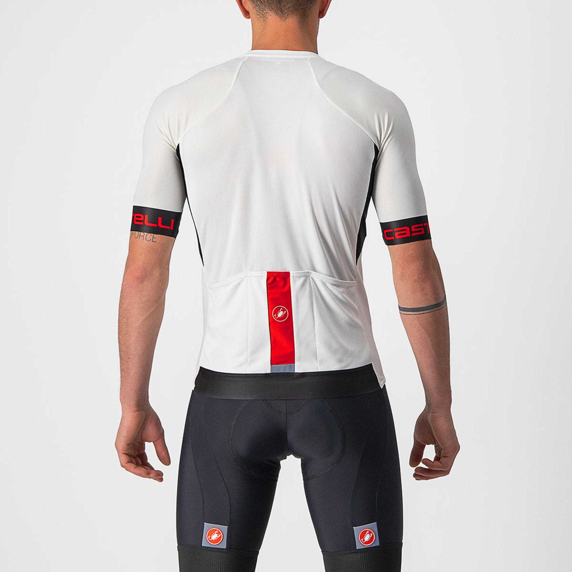 Castelli Entrata Vi Fietsshirt Korte Mouwen Wit/Zwart/Rood Heren