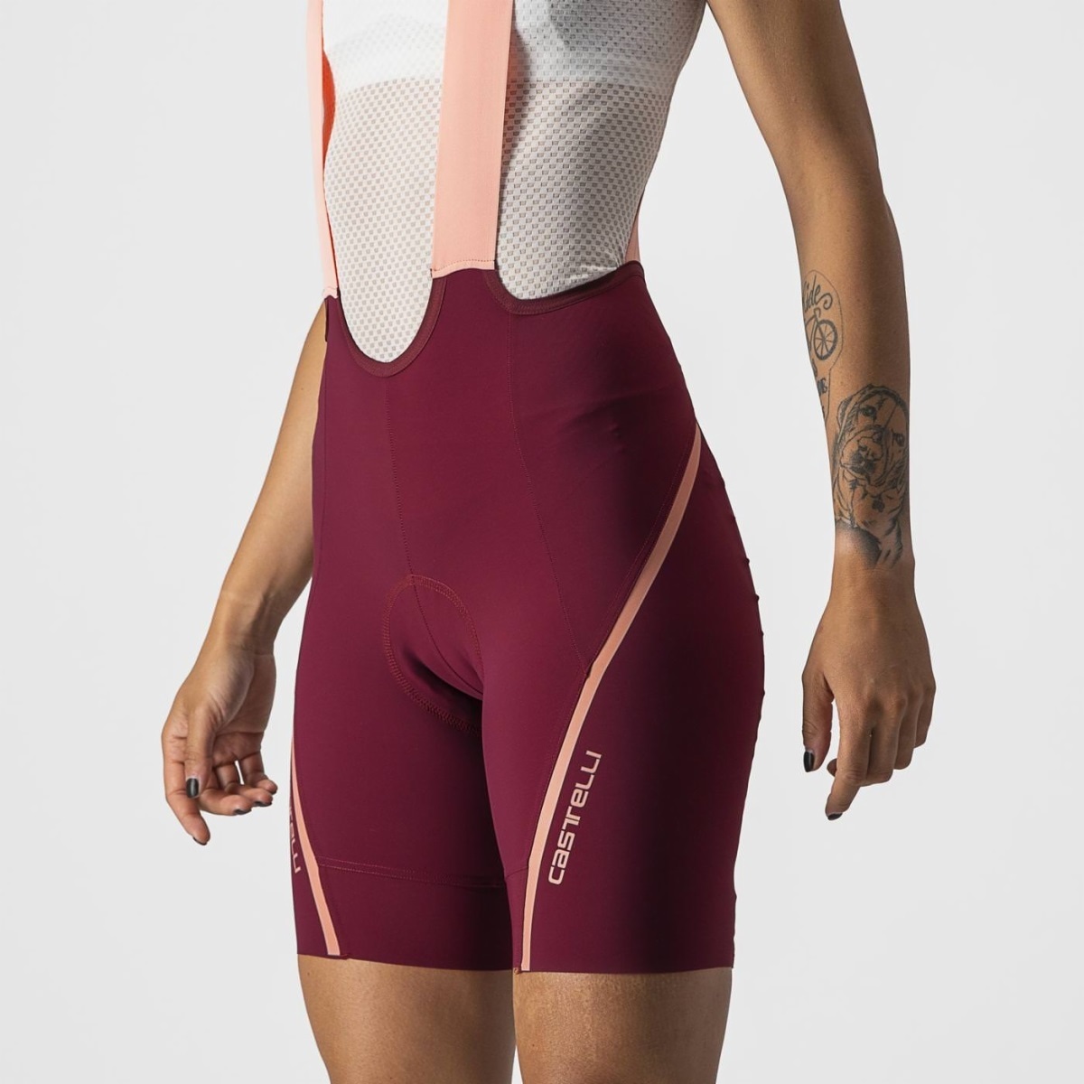 Castelli Velocissima 3 Fietsbroek Kort Bordeauxrood Dames