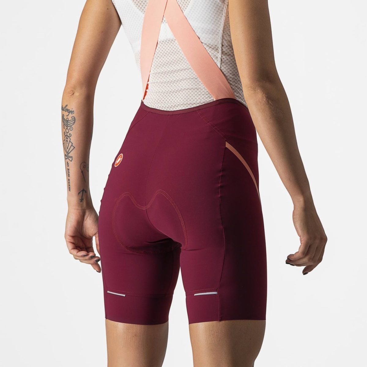 Castelli Velocissima 3 Fietsbroek Kort Bordeauxrood Dames