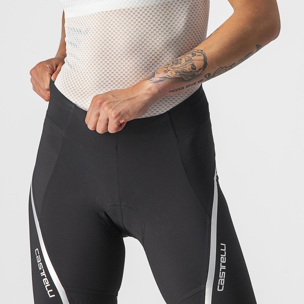 Castelli Velocissima 3 Fietsbroek Kort Zonder Bretels Zwart/Zilvergrijs Dames