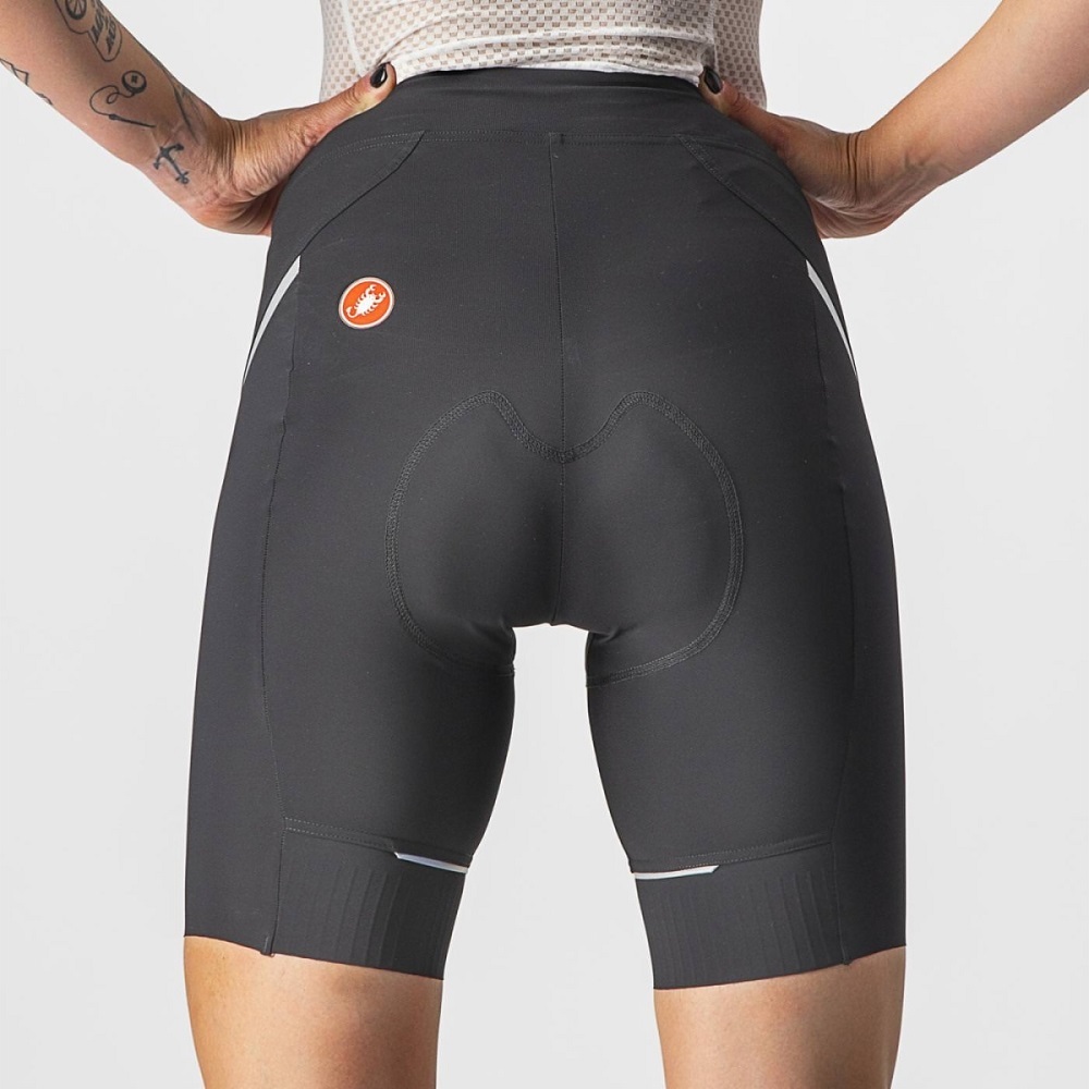 Castelli Velocissima 3 Fietsbroek Kort Zonder Bretels Zwart/Zilvergrijs Dames