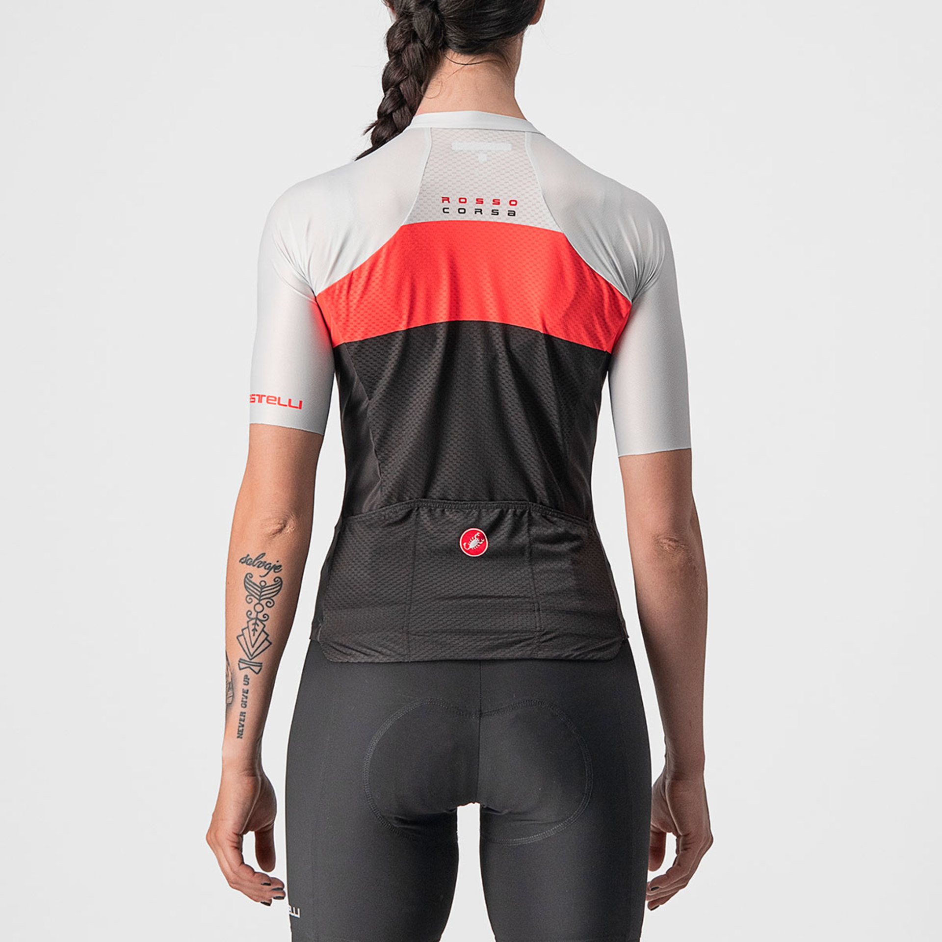 Castelli Aero Pro Fietsshirt Kort Zwart/Roze/Wit Dames