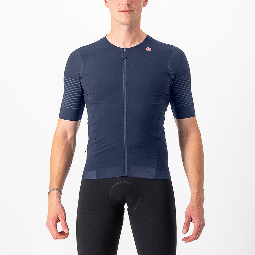 Castelli Premio Black Fietsshirt Korte Mouwen Blauw Heren