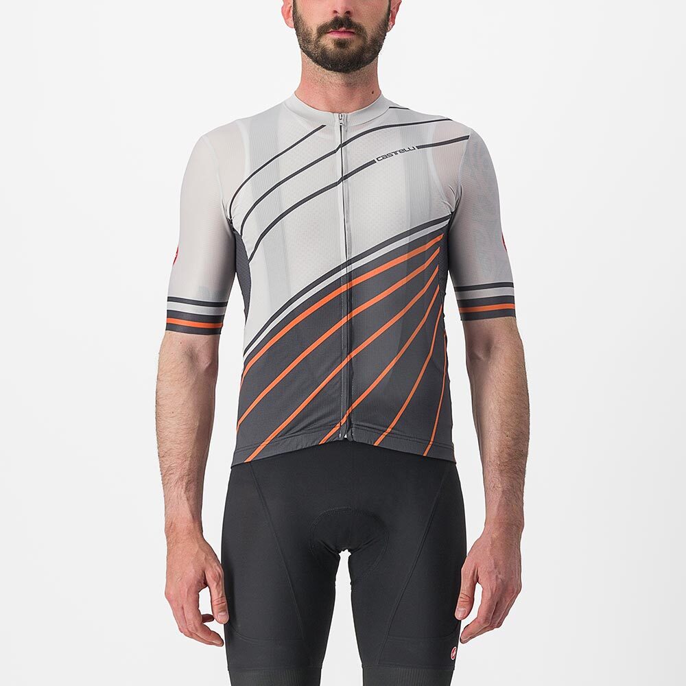 Castelli Speed Strada Fietsshirt Korte Mouwen Grijs/Donkergrijs Heren