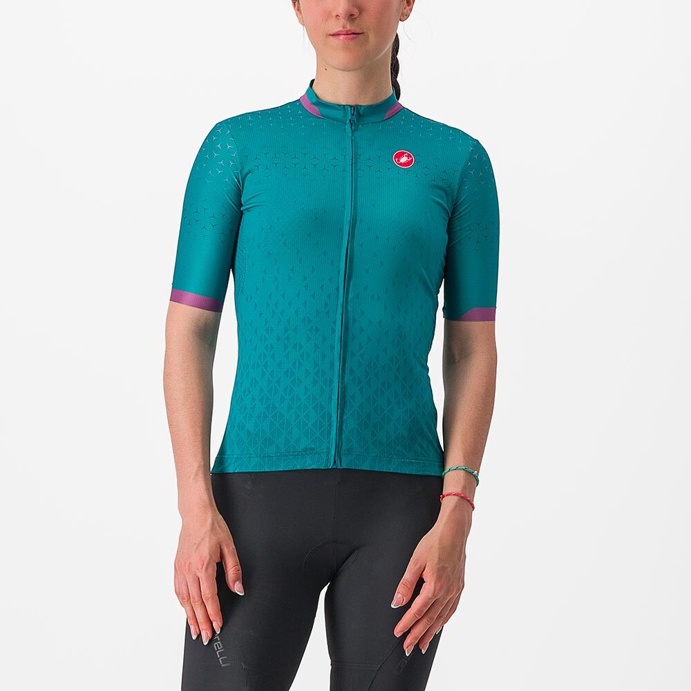 Castelli Pezzi Fietsshirt Korte Mouwen Groen Dames