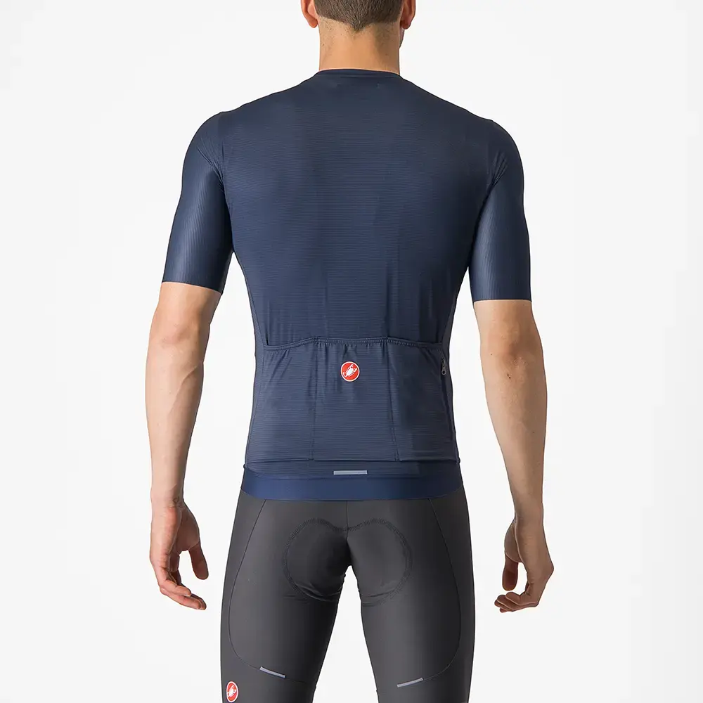 Castelli Espresso Fietsshirt Korte Mouwen Blauw/Zilver Heren