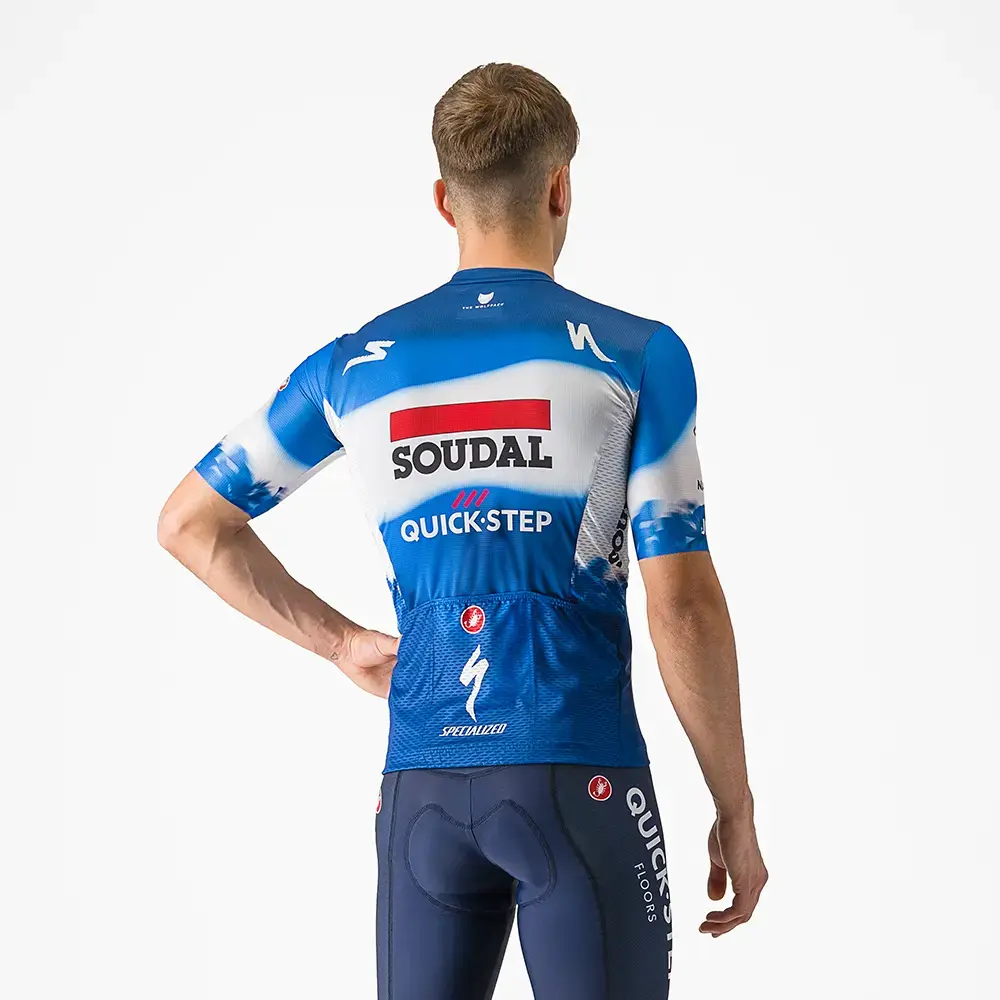Korte fietsbroek met bandjes - belgian blue/blauw