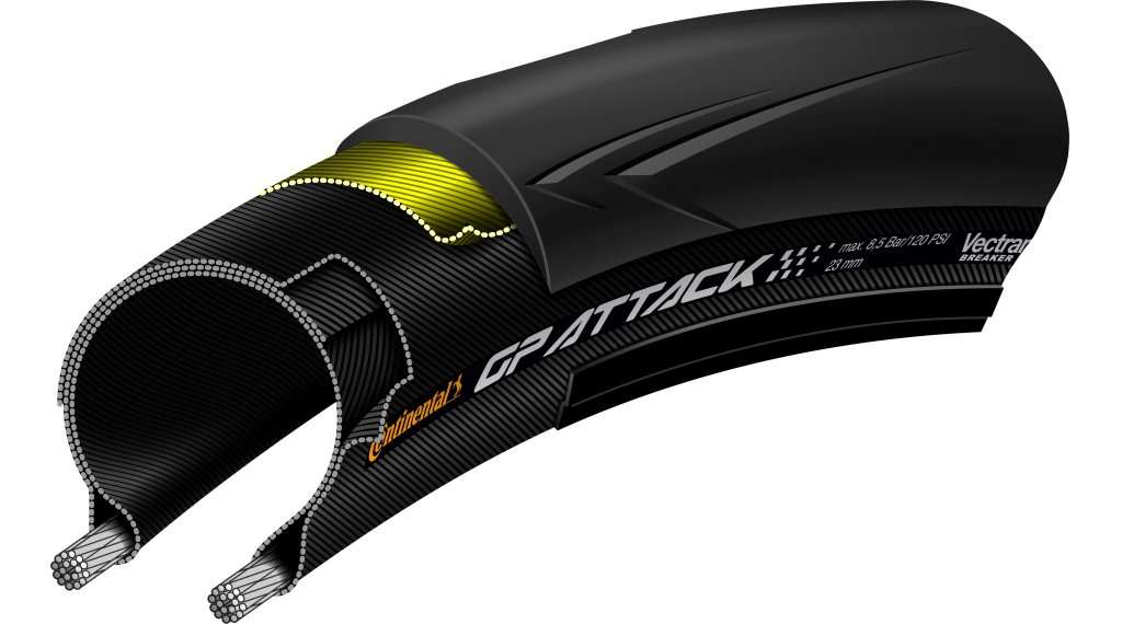 Continental Grand Prix Attack Race Vouwband Zwart 700x23C