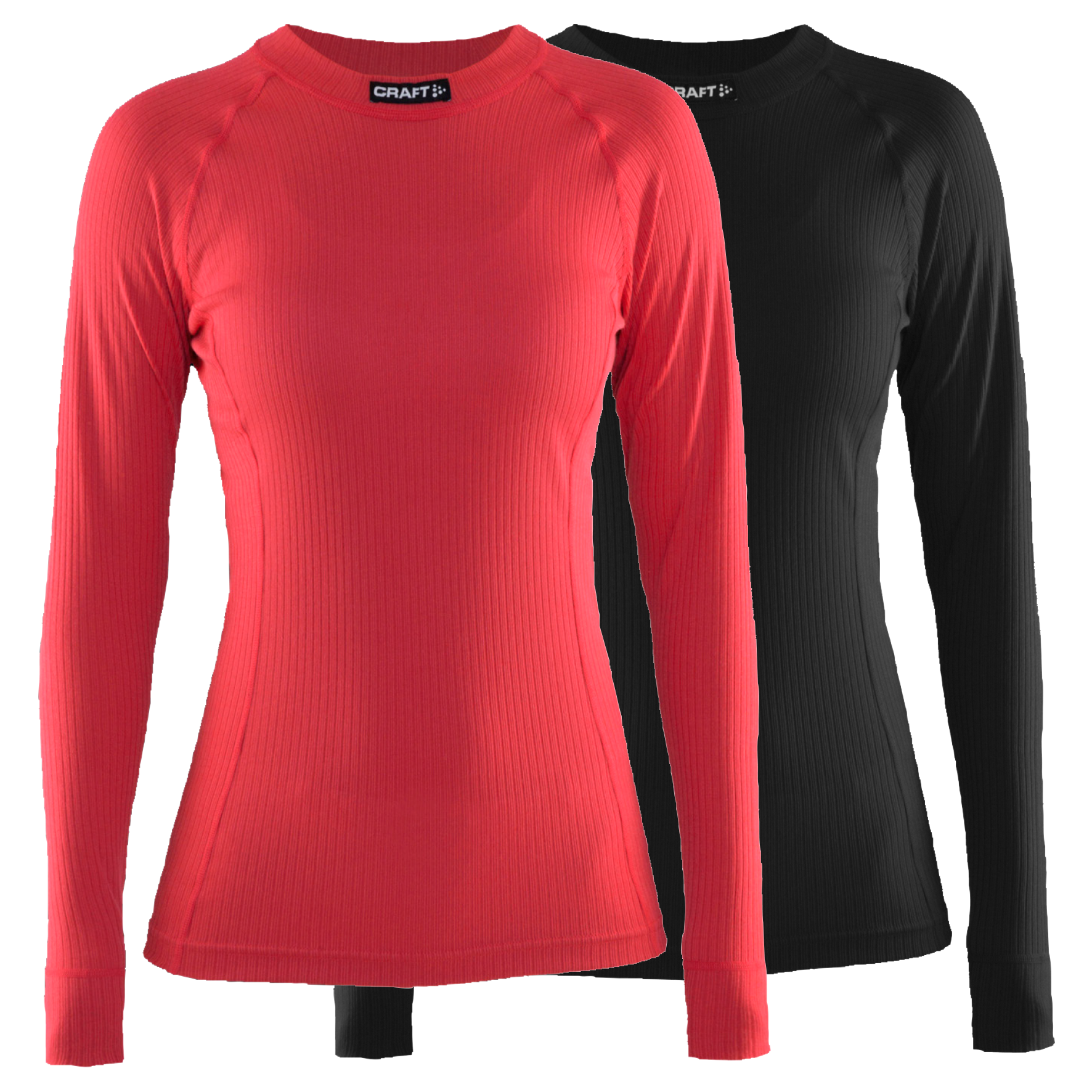 Craft Active Thermoshirt Lange Mouwen 2 pack Zwart Koraalrood Dames koop je bij Futurumshop