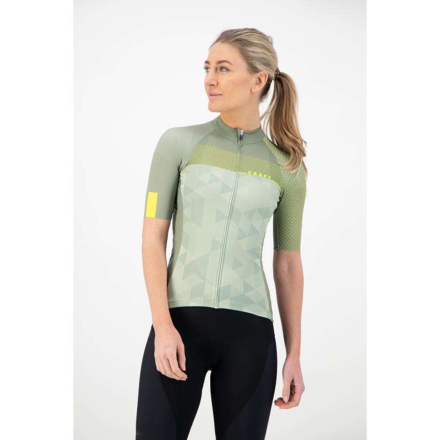 Craft LMTD Fietsshirt Korte Mouwen Groen/Geel Dames