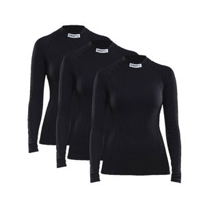 Craft Progress Crewneck 3-Pack Thermoshirt Lange Mouwen Zwart/Zwart Dames