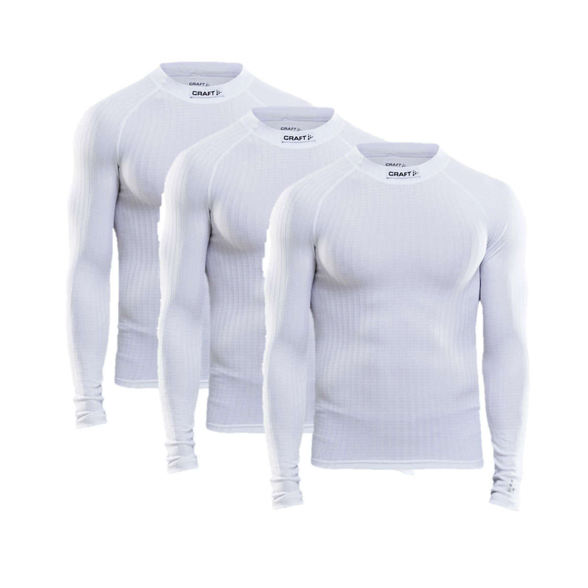 Craft Progress Crewneck 3-Pack Thermoshirt Lange Mouwen Wit Heren