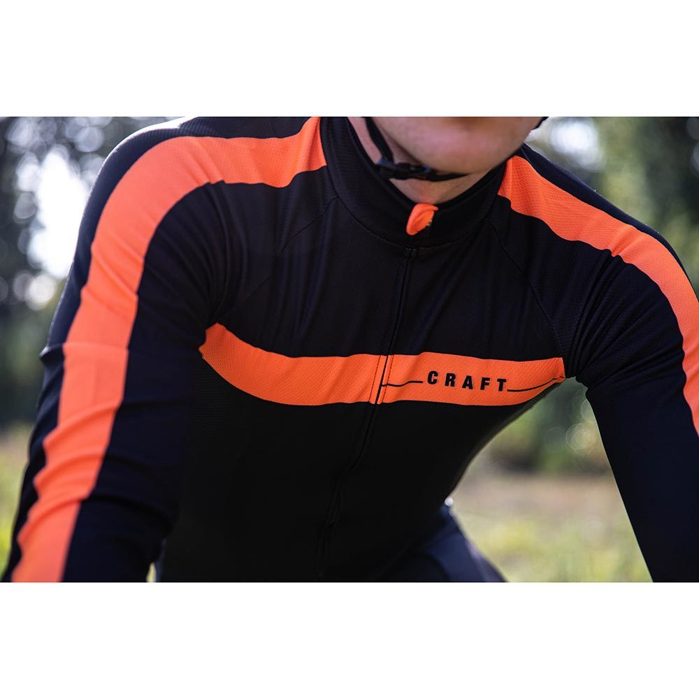 Craft LMTD Fietsshirt Lange Mouwen Zwart/Oranje Heren