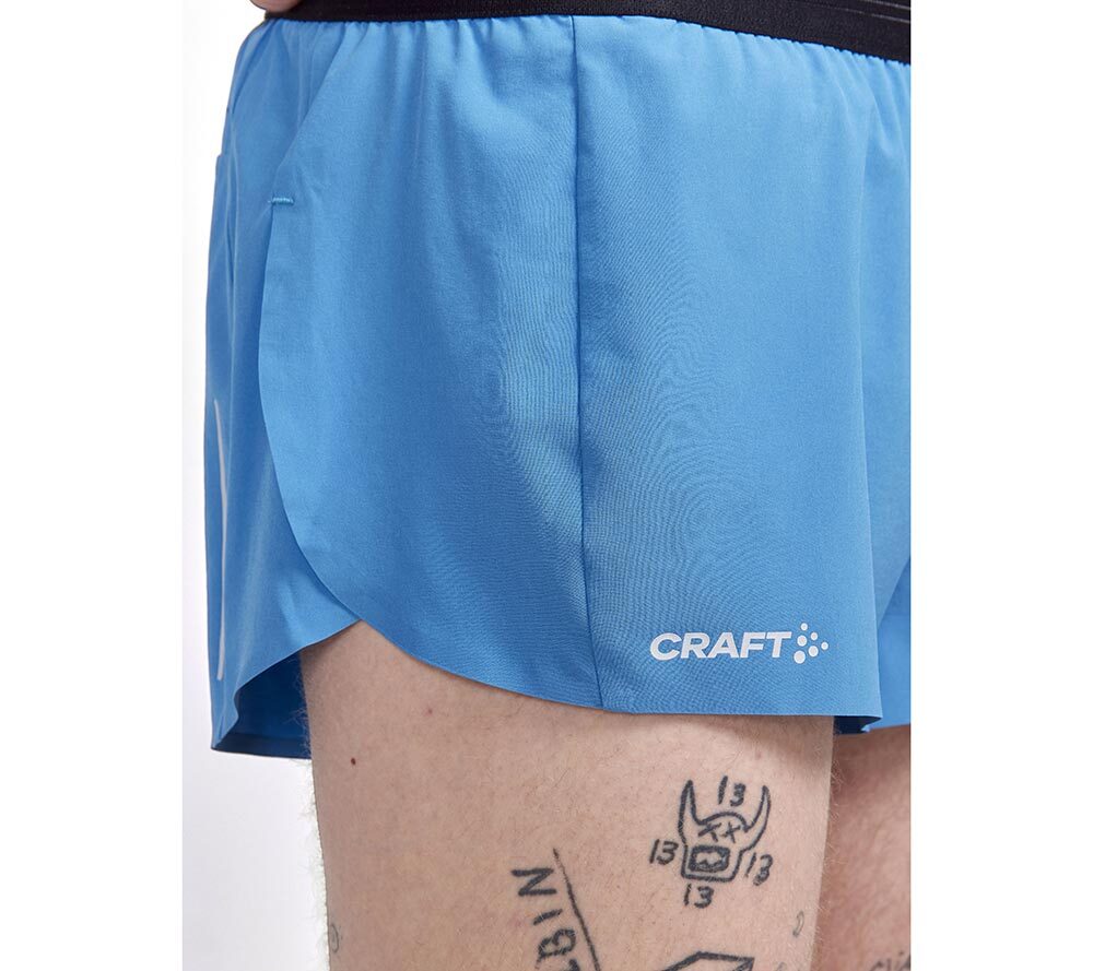 Craft PRO Hypervent Split Hardloopbroek Kort Blauw/Zwart Heren