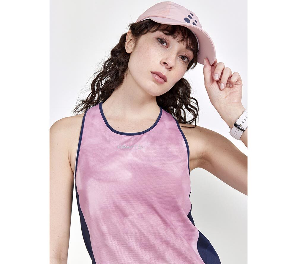 Craft PRO Hypervent Hardloopshirt Zonder Mouwen Roze Paars Dames koop je bij Futurumshop