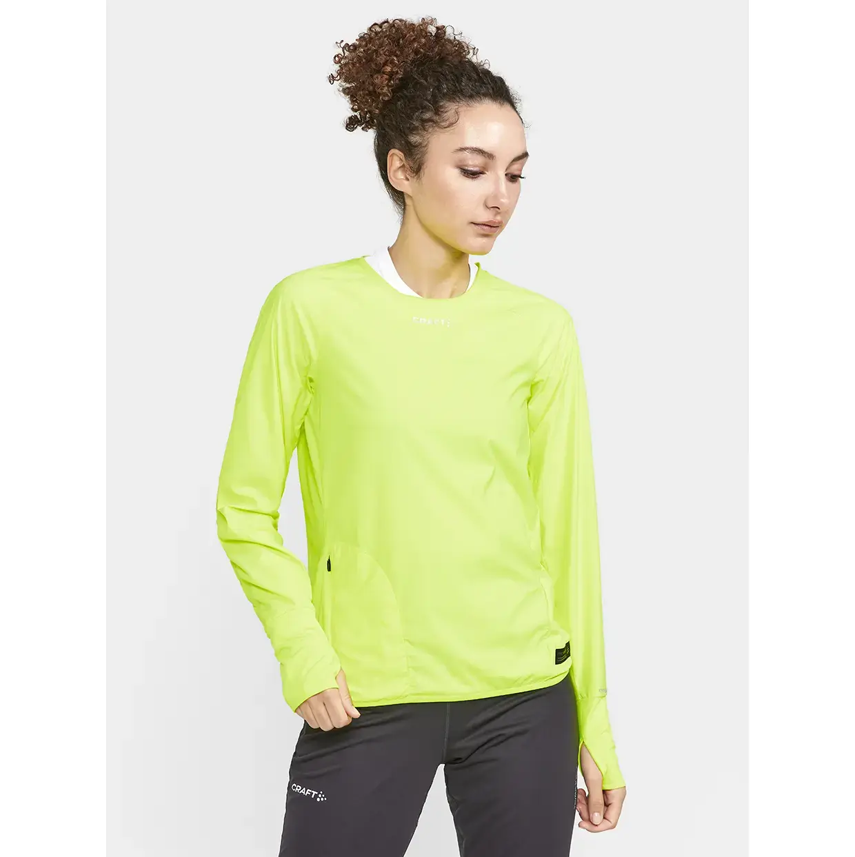 Craft PRO Hypervent Wind Hardloopshirt Lange Mouwen Geel Dames