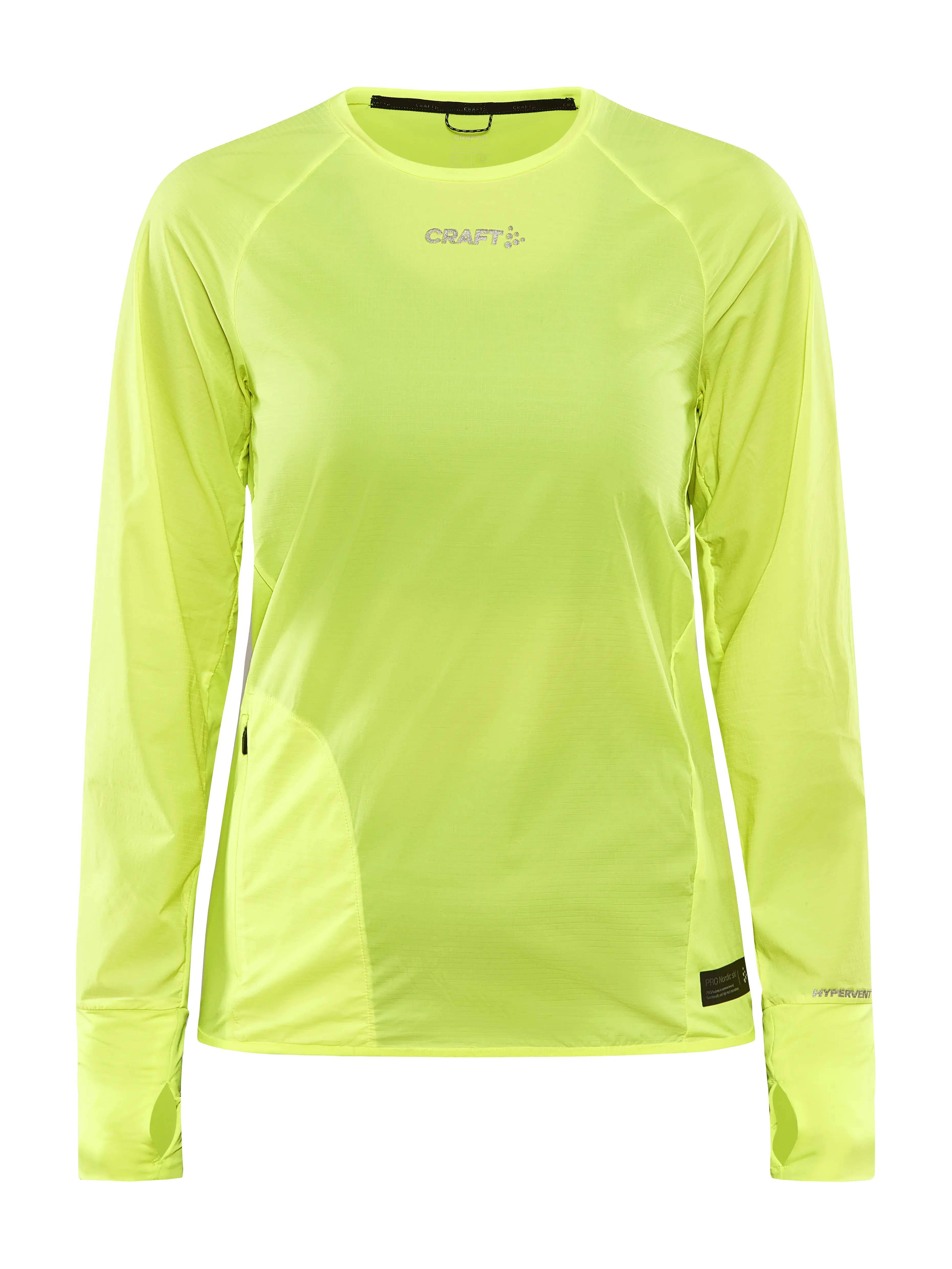 Craft PRO Hypervent Wind Hardloopshirt Lange Mouwen Geel Dames