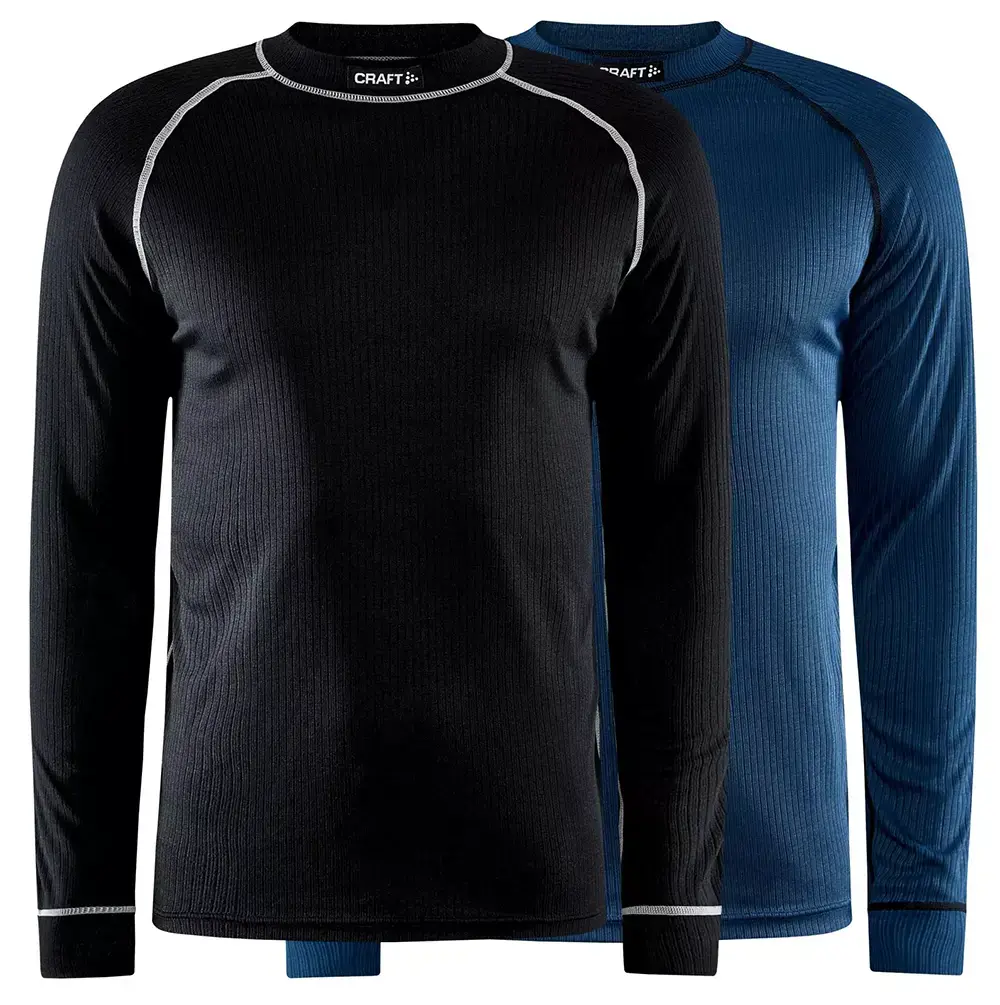 Craft Active Thermoshirt Lange Mouwen 2-pack Zwart/Blauw Heren