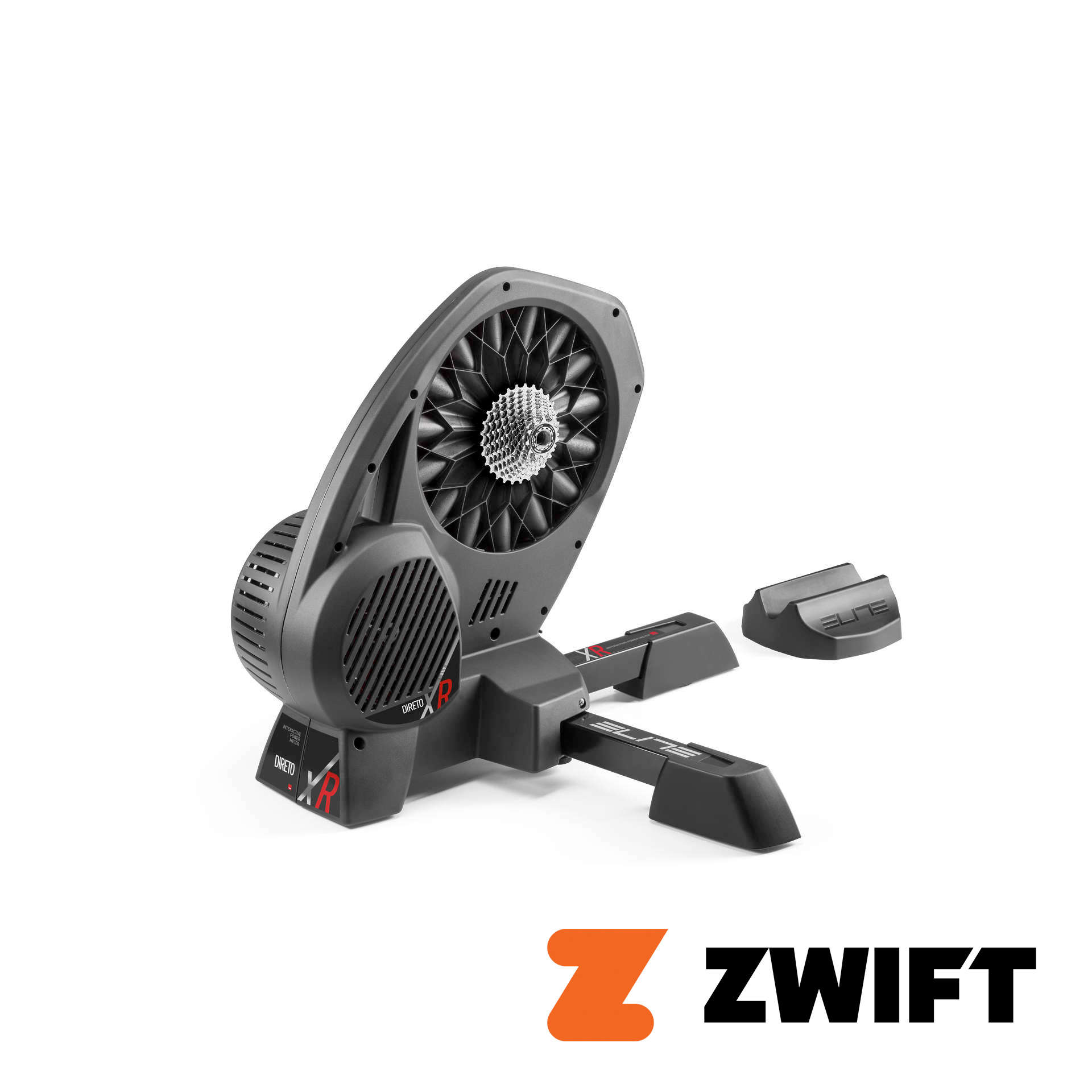 elite-direto-xr-trainer-met-voorwielsteun-en-shimano-105-11-speed-cassette