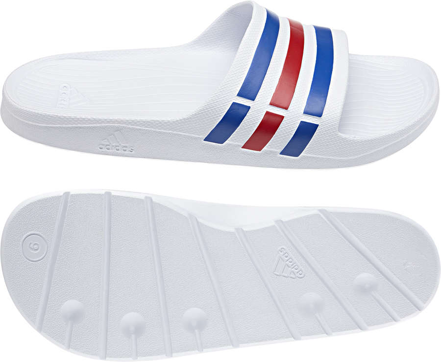 adidas Duramo Slide Slippers Wit/Blauw/Rood Unisex