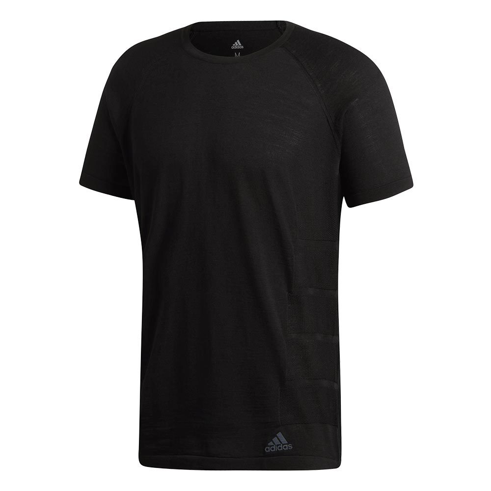 adidas Primeknit Hardloopshirt Korte Mouwen Zwart Heren