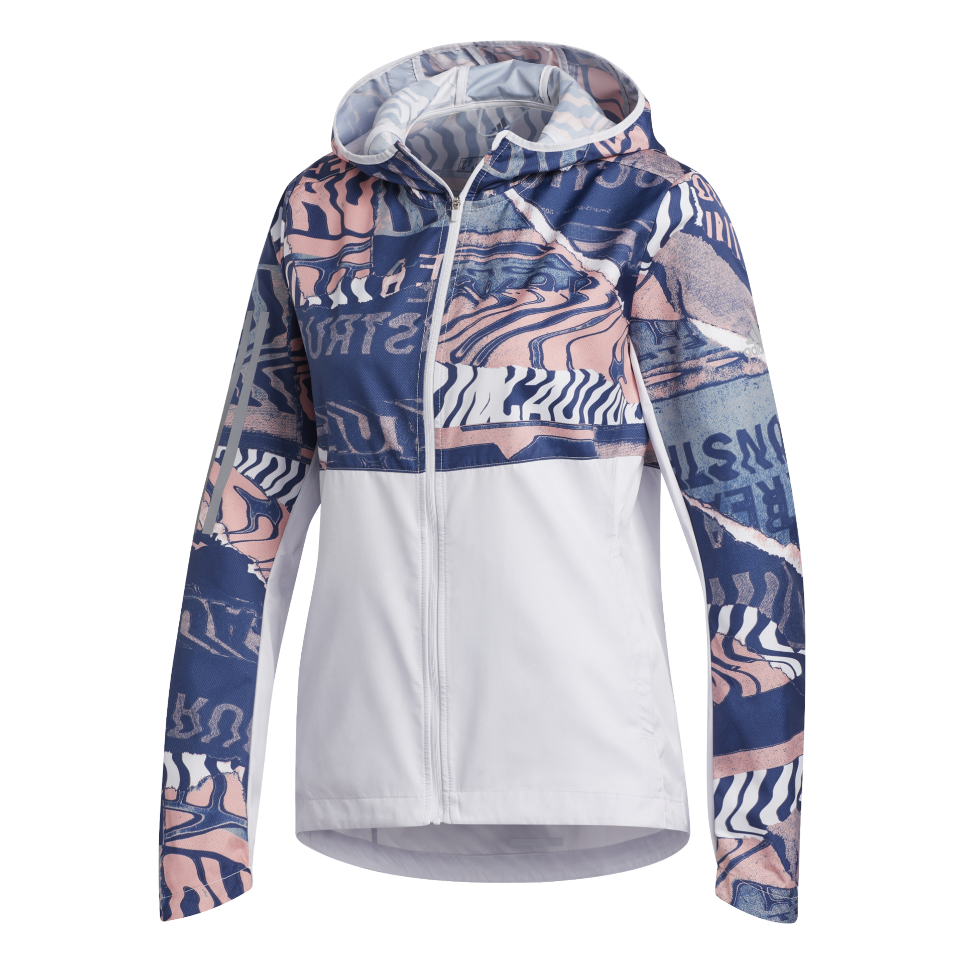 adidas OWN THE RUN Hardloopjack Wit/Blauw/Roze Dames koop je bij  Futurumshop.nl