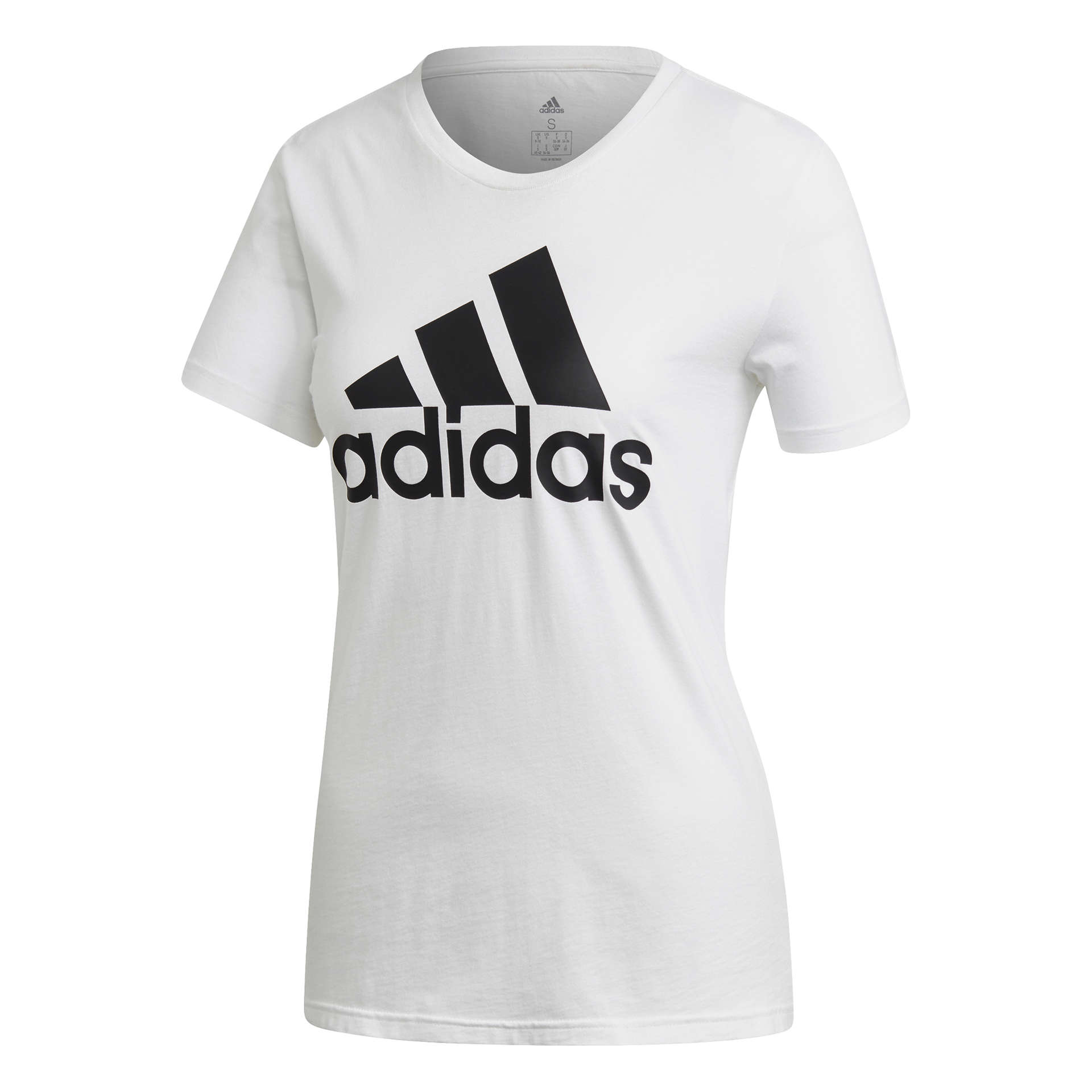 adidas Badge Cotton Trainingsshirt Korte Mouwen Wit Dames