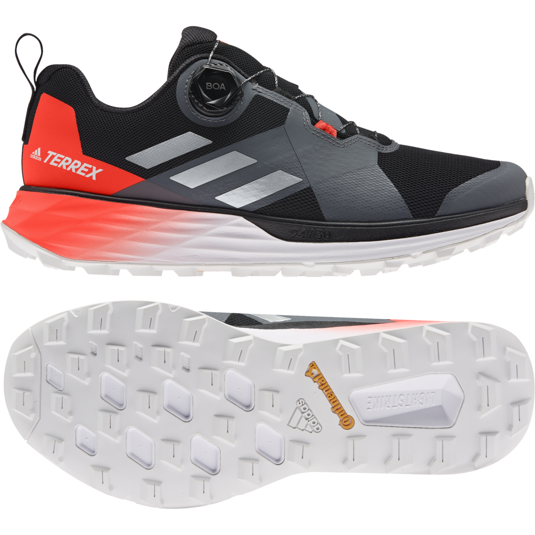 adidas Terrex Two Boa Trail Hardloopschoenen Zwart/Zilver/Rood Heren