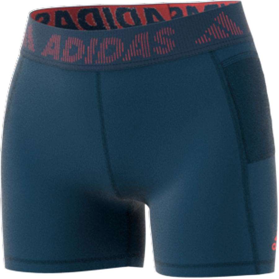 adidas Training Short 3 Bar Hardloopbroek Kort Blauw/Oranje Dames