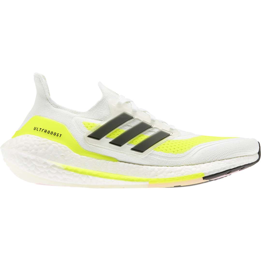 adidas Ultraboost 21 Hardloopschoenen Wit/Fluo Geel/Zwart Heren