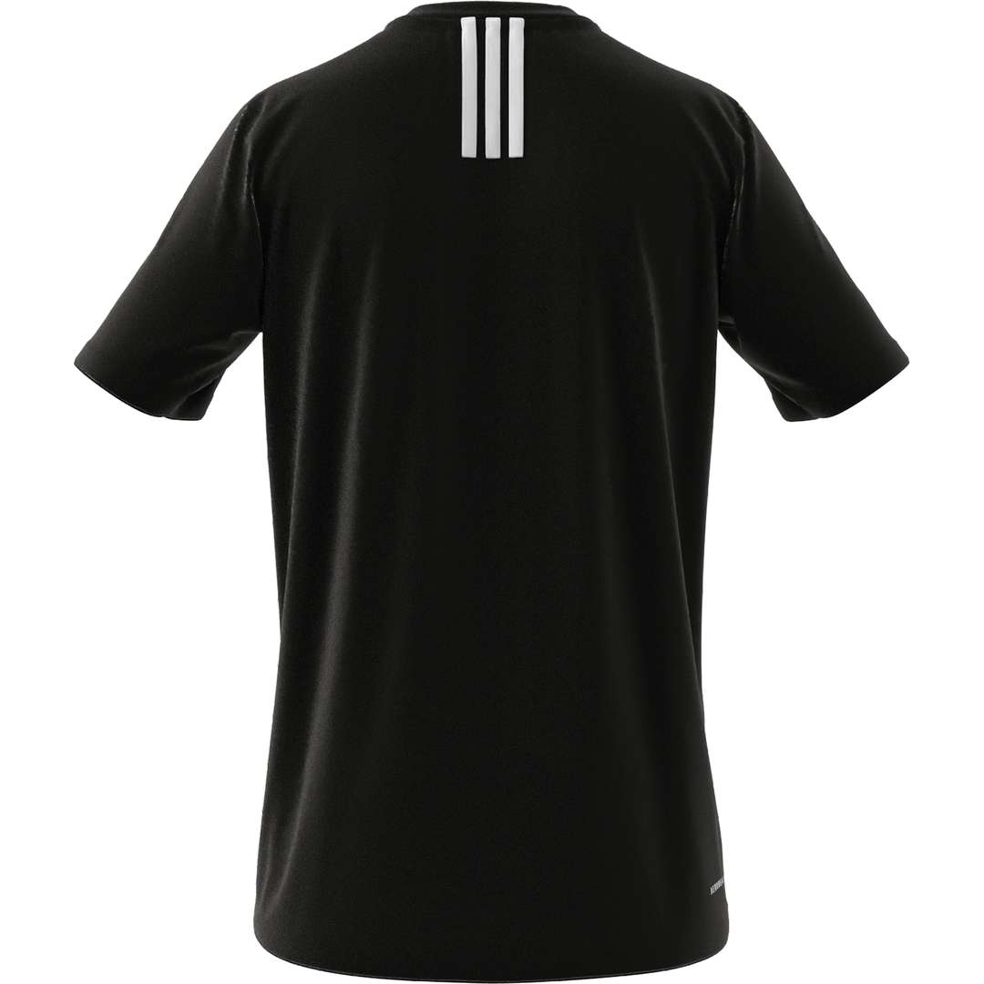 adidas 3 Stripes Back Hardloopshirt Korte Mouwen Zwart/Wit Heren