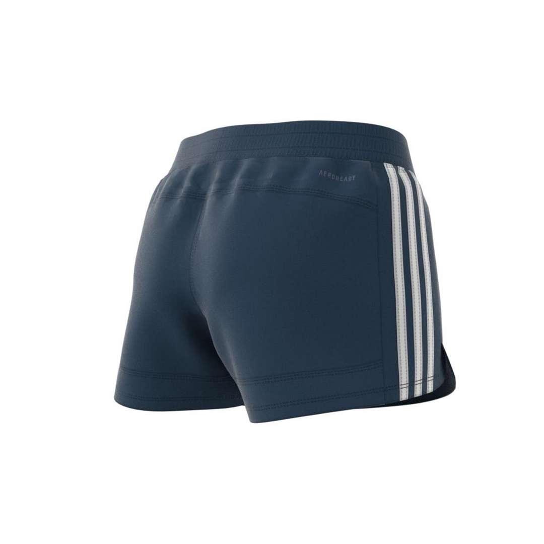 adidas 3 Stripes Pacer Knit Hardloopbroek Kort Blauw/Wit Dames