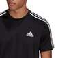 adidas 3 Stripes Hardloopshirt Korte Mouwen Zwart/Wit Heren