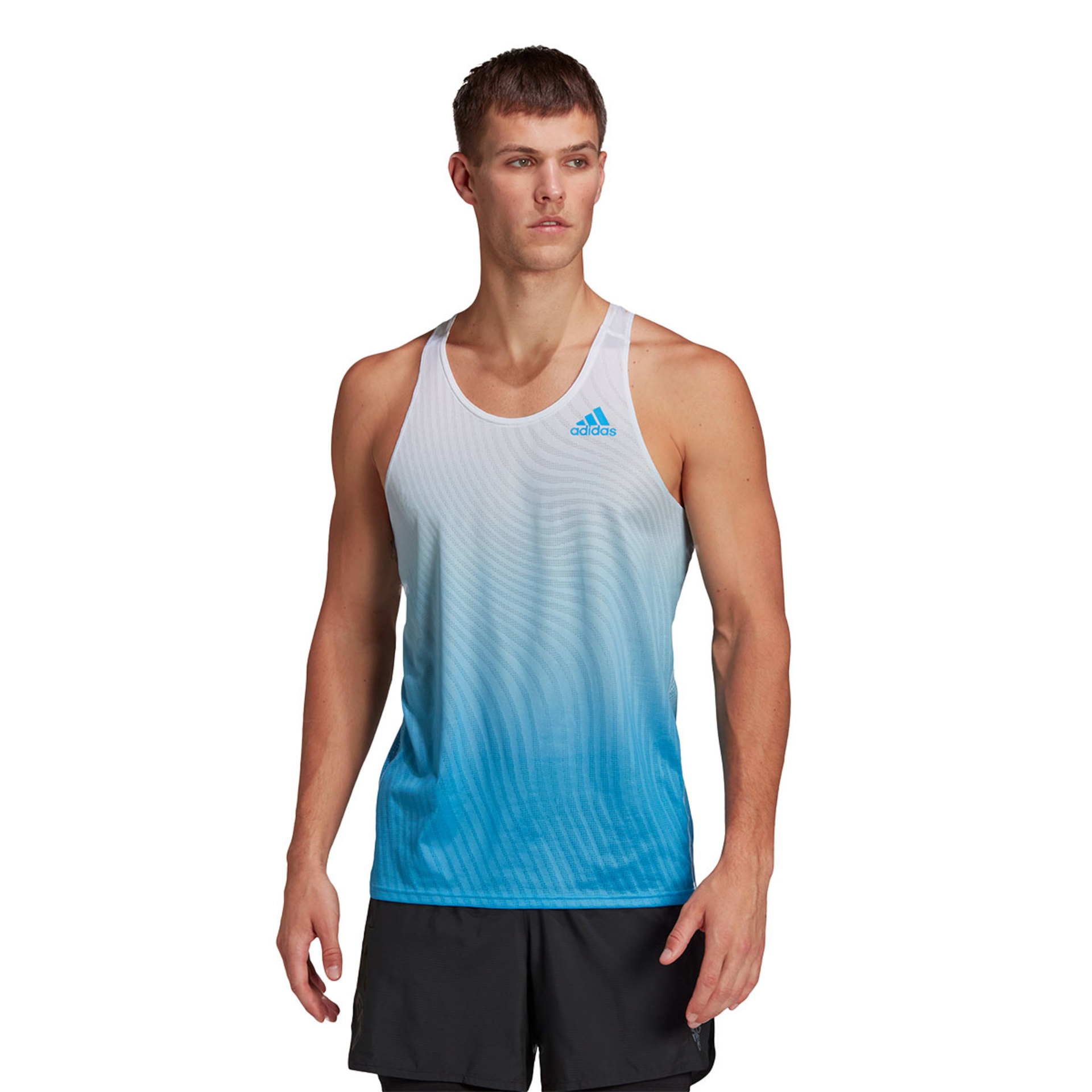 rol Componeren beloning adidas Adizero Hardloop Singlet Blauw/Wit Heren koop je bij Futurumshop.nl