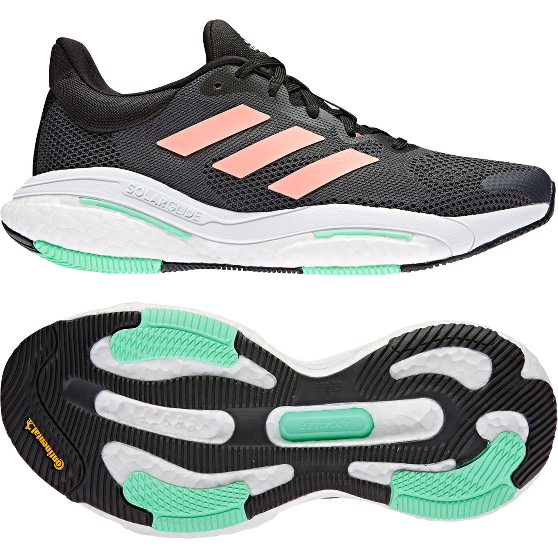 adidas Solarglide 5 Hardloopschoenen Grijs/Roze/Groen/Wit Dames