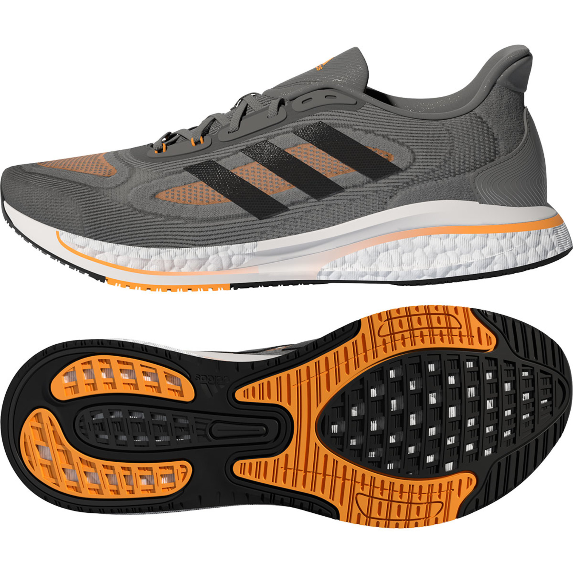 adidas Supernova Plus Hardloopschoenen Grijs/Zwart/Wit Heren