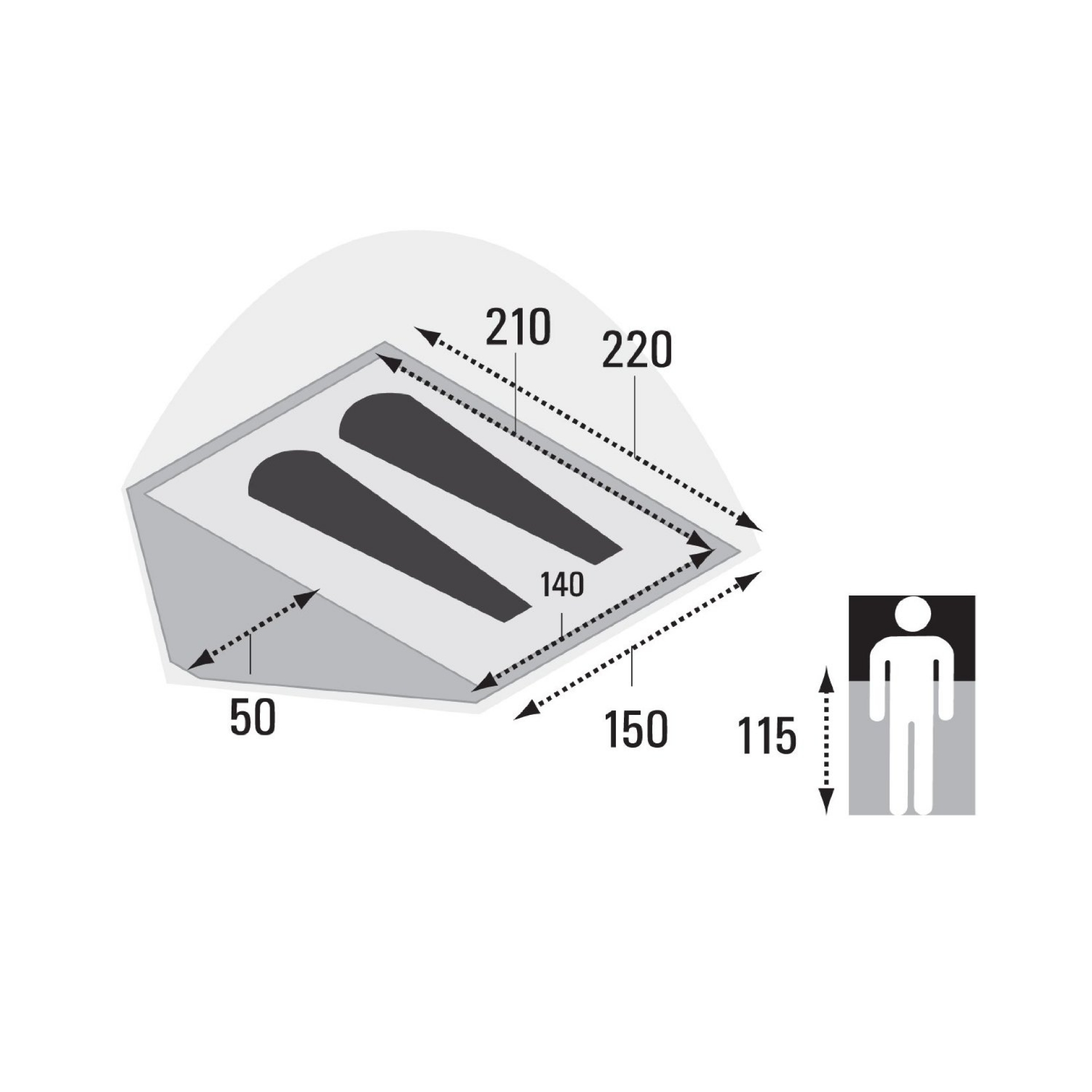 Gelert Eiger 2 Tent Bayou/Charcoal koop je bij