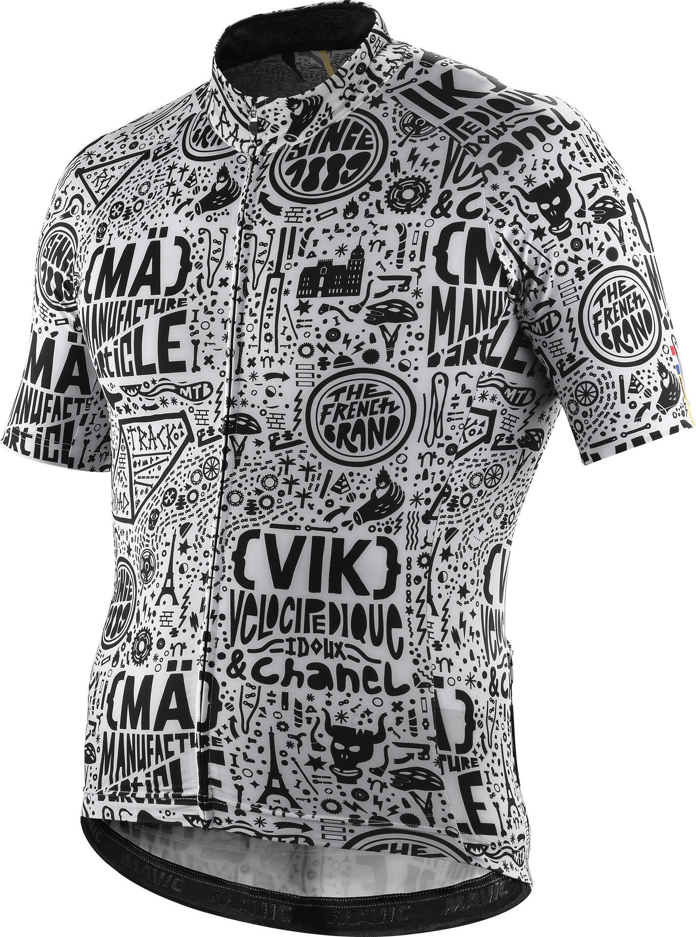 Mavic Cosmic Ltd II Paris-Nice Fietsshirt Korte Mouwen Wit/Zwart Heren