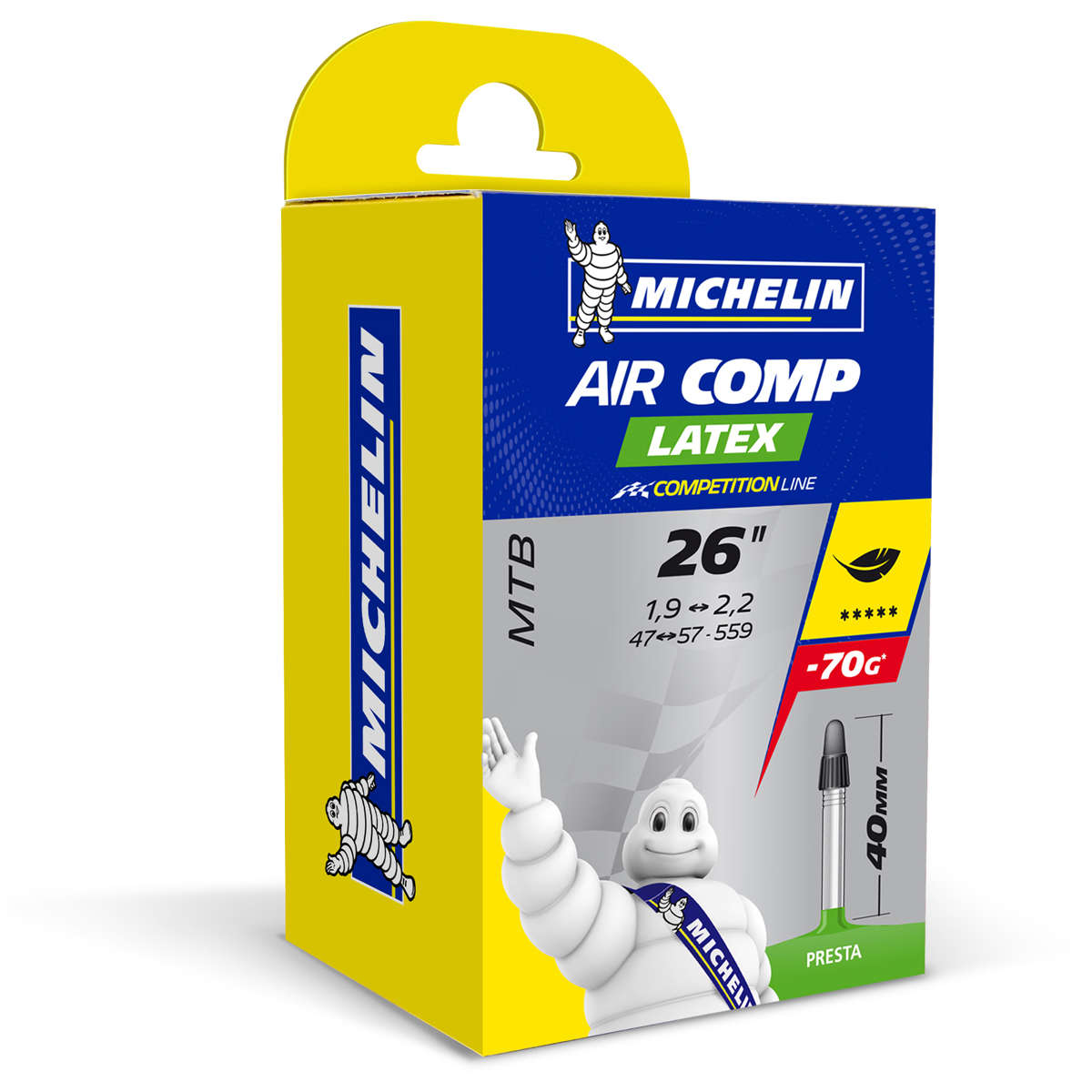 Michelin Aircomp Latex Presta 40mm MTB Binnenband 26 inch