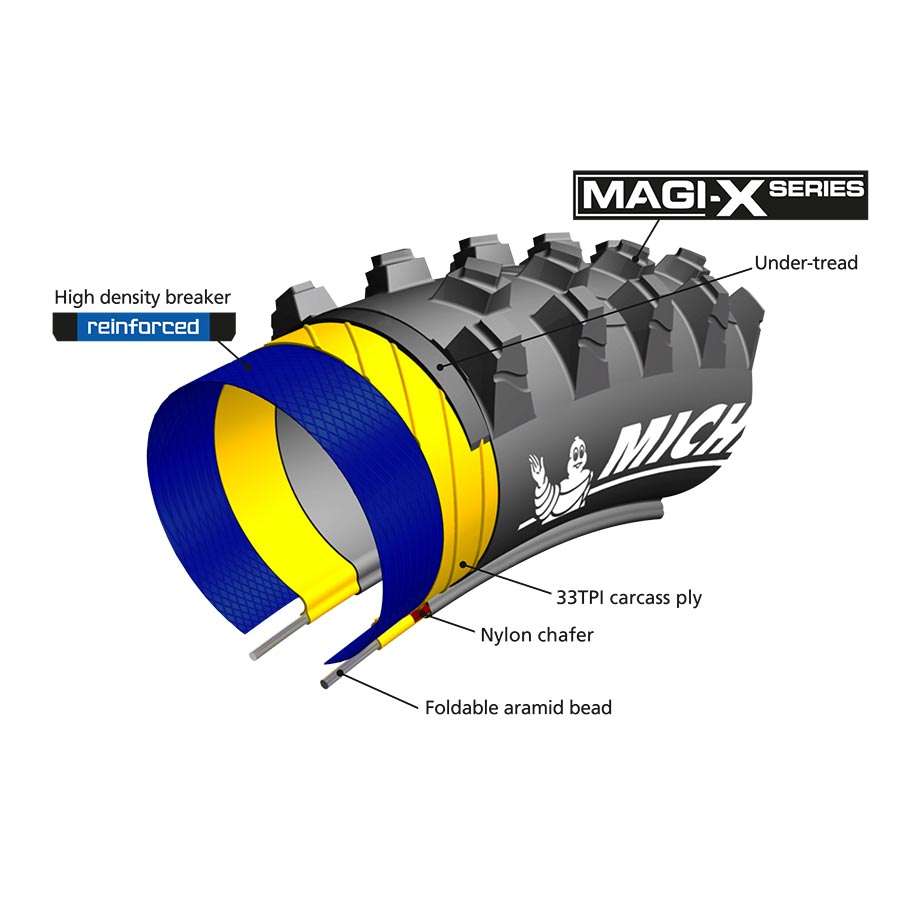 Michelin Wildmud Advanced Magi-X Reinforced Tubeless Ready MTB Vouwband Zwart