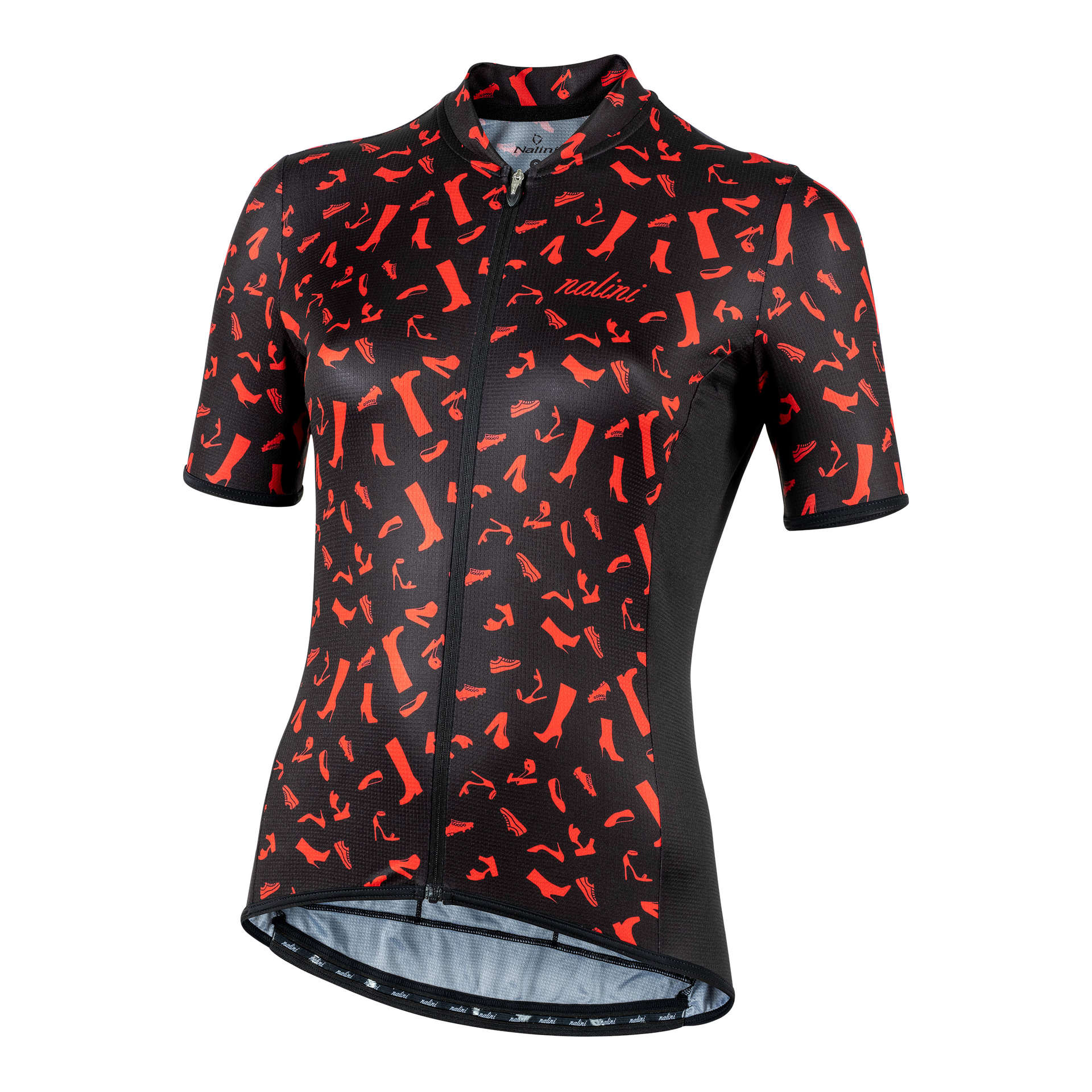 Red Shoes Fietsshirt Korte Mouwen Zwart Rood Dames
